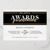 AWARDS DINNER Modernes Event mit extravagantem Sch Folieneinladung (Vorderseite)