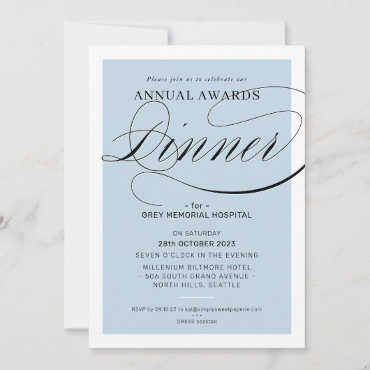AWARDS DINNER-Veranstaltung extravagant, elegant u Einladung (Vorderseite)