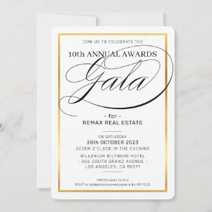 AWARDS GALA DINNER Modernes Business Gold schwarz Einladung