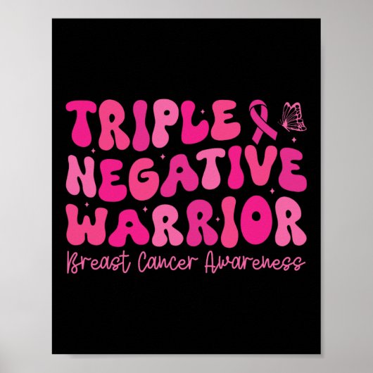 Aware für Groovy Triple Negative Warrior Breast Ca Poster (Vorne)