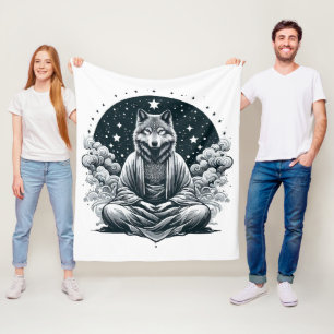 Aware Wolf Fleecedecke
