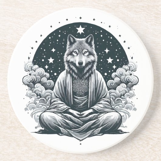 Aware Wolf Getränkeuntersetzer (Vorne)
