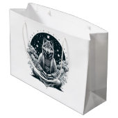 Aware Wolf Große Geschenktüte (Rückseite Schrägansicht)