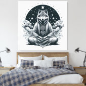 Aware Wolf Leinwanddruck (Insitu (Schlafzimmer))