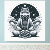 Aware Wolf Leinwanddruck (Insitu (Holzboden))