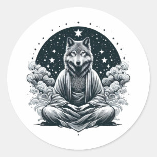 Aware Wolf Runder Aufkleber