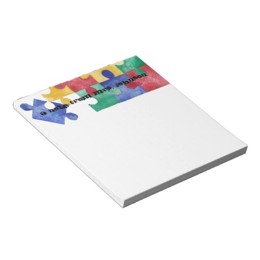 Awareness-Aquarell-Puzzletadt Notizblock (angewinkelt)