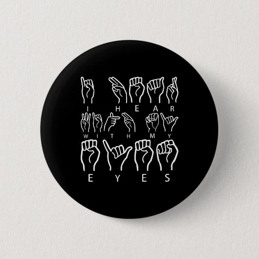 Awareness Asign Language American Sign Language Button (Vorderseite)