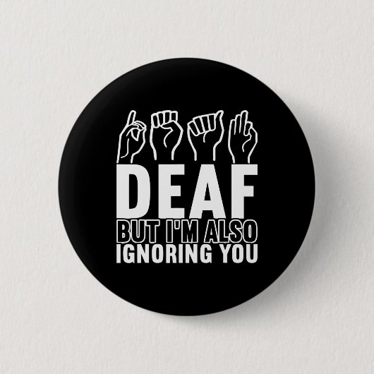 Awareness Asign Language American Sign Language Button (Vorderseite)