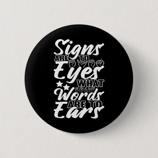 Awareness Asign Language American Sign Language Button (Vorderseite)