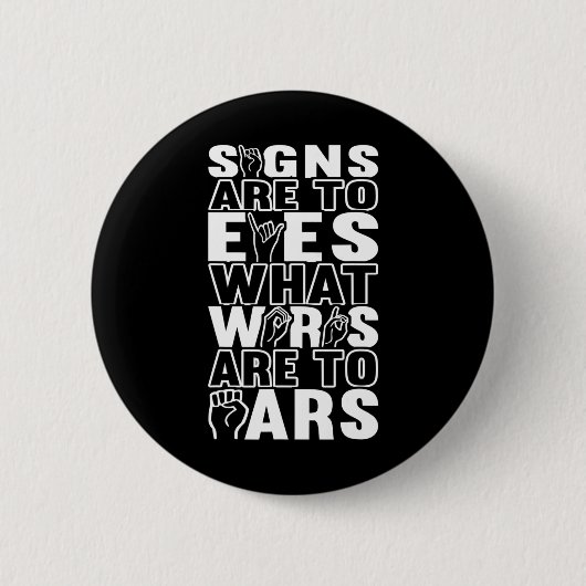 Awareness Asign Language American Sign Language Button (Vorderseite)