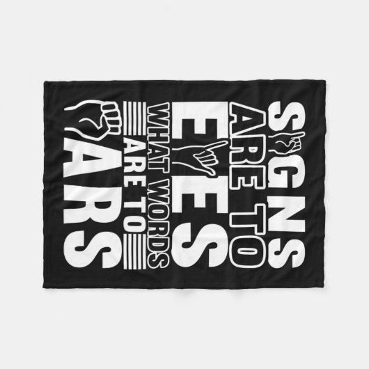 Awareness Asign Language American Sign Language Fleecedecke (Vorderseite (Horizontal))