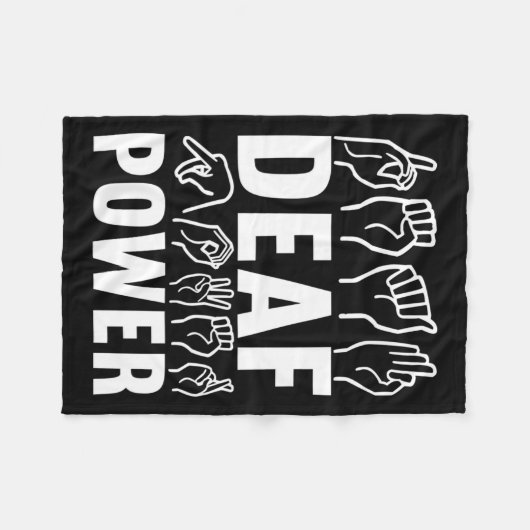 Awareness Asign Language American Sign Language Fleecedecke (Vorderseite (Horizontal))