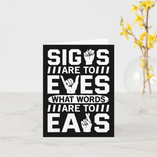 Awareness Asign Language American Sign Language Karte (Gelbe Blume)