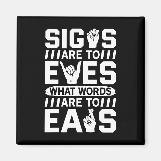 Awareness Asign Language American Sign Language Magnet (Vorne)