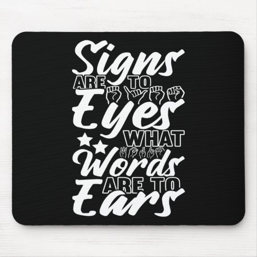 Awareness Asign Language American Sign Language Mousepad (Vorne)
