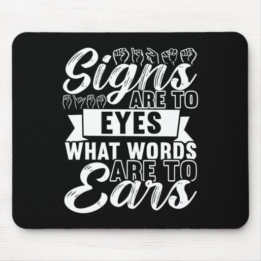 Awareness Asign Language American Sign Language Mousepad (Vorne)