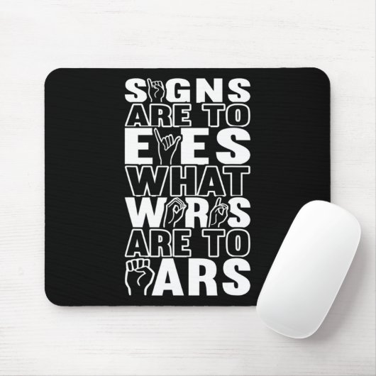 Awareness Asign Language American Sign Language Mousepad (Mit Mouse)