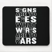 Awareness Asign Language American Sign Language Mousepad (Vorne)