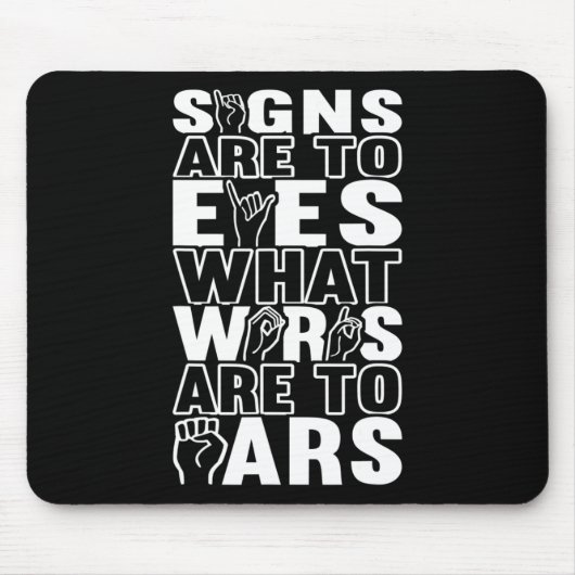 Awareness Asign Language American Sign Language Mousepad (Vorne)