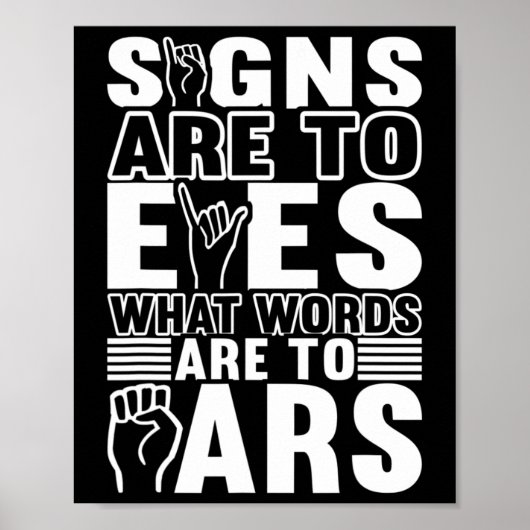 Awareness Asign Language American Sign Language Poster (Vorne)
