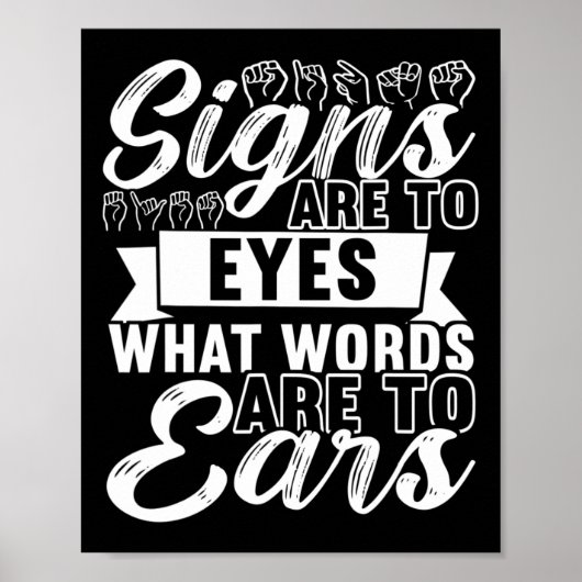 Awareness Asign Language American Sign Language Poster (Vorne)