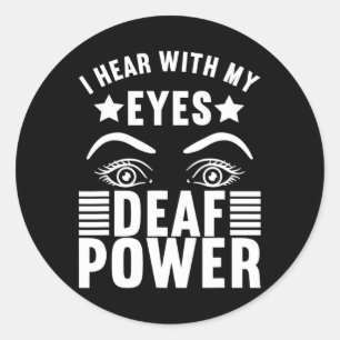 Awareness Asign Language American Sign Language Runder Aufkleber