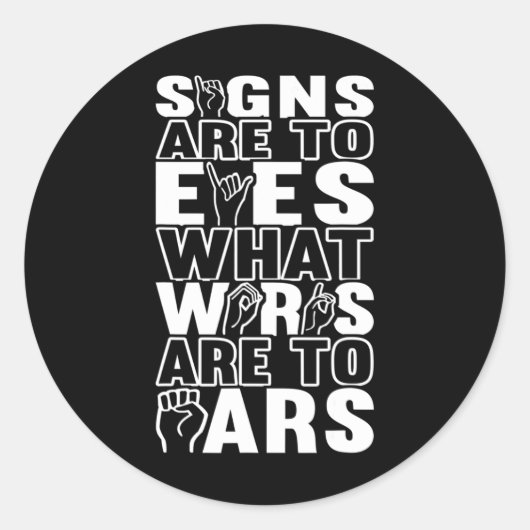 Awareness Asign Language American Sign Language Runder Aufkleber (Vorderseite)
