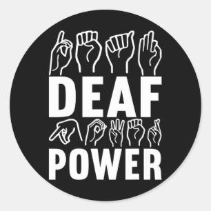 Awareness Asign Language American Sign Language Runder Aufkleber