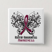 Awareness Butterfly Hereditary Hemochromatosis Button (Vorderseite)