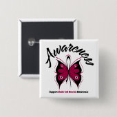 AWARENESS Butterfly-Sichelzellanämie Button (Vorne & Hinten)