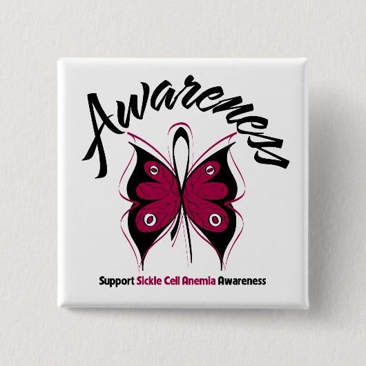 AWARENESS Butterfly-Sichelzellanämie Button (Vorderseite)