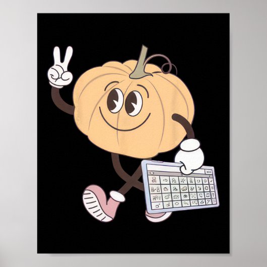 Awareness Fall Pumpkin Aac Device Autismus Special Poster (Vorne)