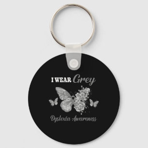 Awareness Ich trage grauen Schmetterling  Schlüsselanhänger