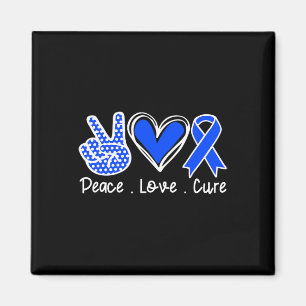 Awareness Month Ataxie Blaues Band Frieden Liebe H Magnet