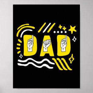 Awareness Month Vater Asl Vatertag Geschenk Trendy Poster