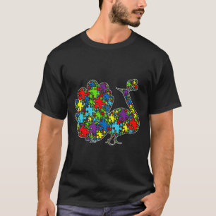Awareness Niedlich Peacock Puzzle Piece Animes T-Shirt