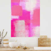 'Awareness' Pink Abstrakt Art Poster Printwerbung (Küche)