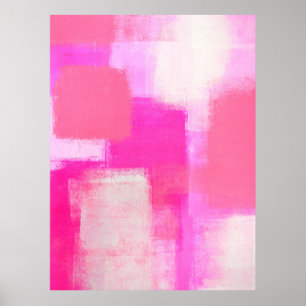 'Awareness' Pink Abstrakt Art Poster Printwerbung