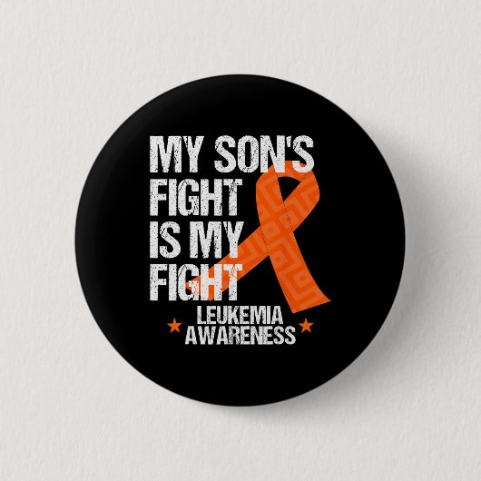 Awareness Son Fight Orange Ribbon Geschenk Button (Vorderseite)