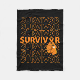 Awareness Survivor Orange Ribbon Boxhandschuhe 1 Fleecedecke