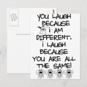 Awareness tee Ich bin anders Postkarte (Vorne/Hinten)