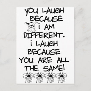 Awareness tee Ich bin anders Postkarte