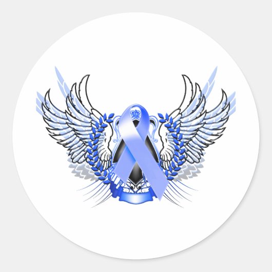 Awareness Tribal Blue Runder Aufkleber (Vorderseite)