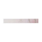 Awash Elegant Watercolor Blush Wedding Monogram Einladungsbanderole (Flach)