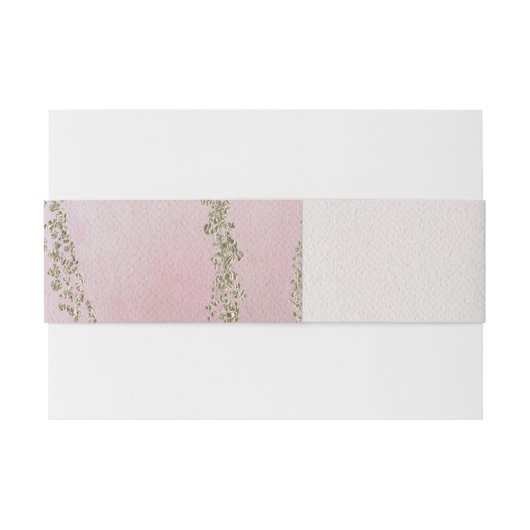 Awash Elegant Watercolor Blush Wedding Monogram Einladungsbanderole (Rückseitenbeispiel)