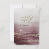 Awash Elegant Watercolor in Cranberry Wedding RSVP (Vorderseite)