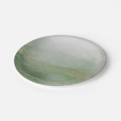 Awash Elegant Watercolor in Foliage Wedding Pappteller (Schrägansicht)