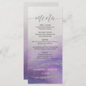 Awash Elegant Watercolor Orchid Wedding Menu Menükarte (Vorne/Hinten)