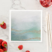 Awash Elegante Wasserfarbe bei Hochzeiten im Ozean Serviette (Beispiel)